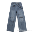 Pantalon de jean de cargaison baggy en vrac personnalisé